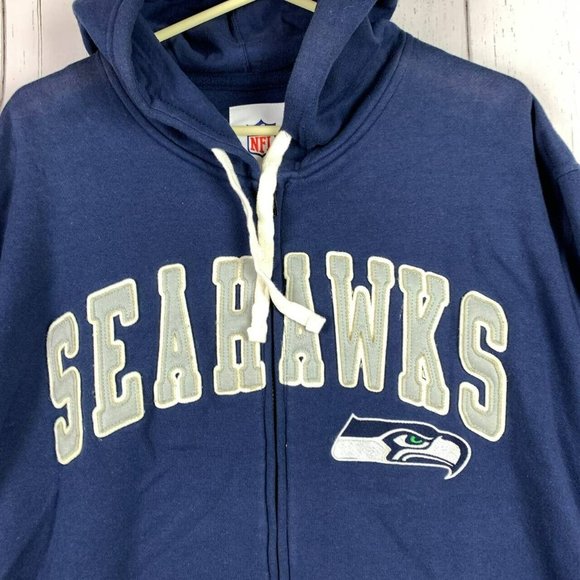 Seattle Seahawks NFL 2XL Blue Full Zip Hoodie New Adult‎ - Picture 3 of 12